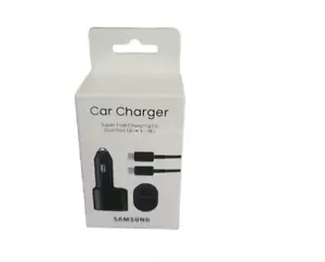 OEM Samsung 45W Dual Port Fast Charging Car Charger &Type-C Galaxy S20 S21 S22 - Picture 1 of 7