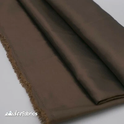 Brown Taffeta Fabric By The Yard- Solid Poly Taffeta Fabric- Decoration - Image 1 of 4