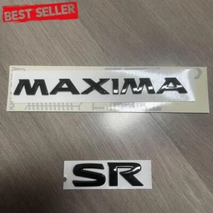 Gloss Black For 2012-2021 Maxima SR Rear Trunk Emblem Nameplate Badge 1 SET New - Picture 1 of 5