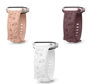 Geprägtes Blumenarmband kompatibel mit Apple Watch (38mm bis 49mm) KOSTENLOSER VERSAND - Bild 1 von 8
