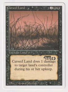 Signed Cursed Land Proof NM Revised Artist Jesper Myrfors 1994 WOTC MTG Magic AP - Picture 1 of 2