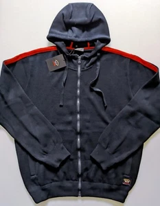 PAUL & SHARK MENS NAVY BLUE VIRGIN WOOL FULL ZIP HOODED SWEATER SIZE XL - Imagen 1 de 8