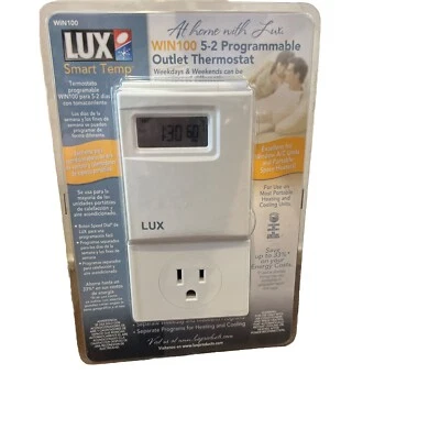 r New Lux WIN100 Smart Temp Programmable Outlet Thermostat - Image 1 of 4