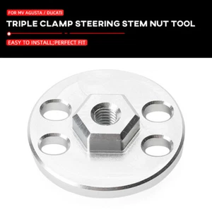 Herramienta de tuerca de vástago de dirección de triple abrazadera universal de aluminio para MV Agusta DUCATI - Imagen 1 de 10