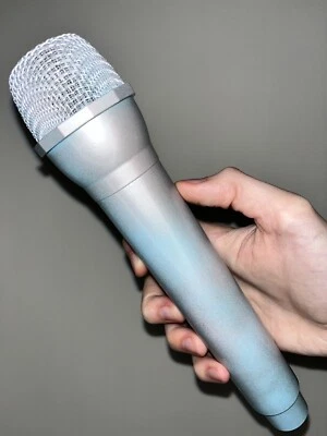 Juguete de micrófono de utilería con salpicaduras nacaradas azul/rosa - Accesorio para foto/disfraz Foto 1 de 4