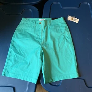Women’s size 6 Kim Rogers teal green Bermuda walking beach shorts B - Picture 1 of 10