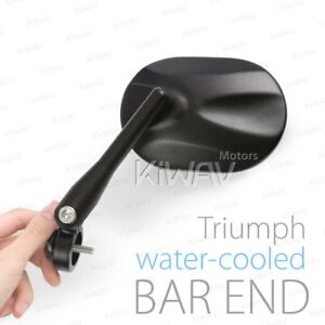 Oval bar end mirror Stark black fits Triumph Bonneville 17'-up T100, 16'-up T120