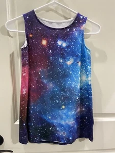 Girls A-Line Galaxy Dress - Youth Medium - Picture 1 of 3