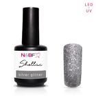 N&amp;BF Shellac LED + UV Gel Nagellack kratzfest &amp; splitterfest | Silver Glitter