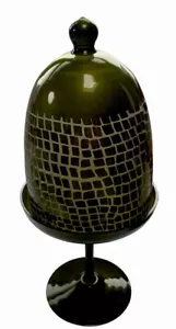 Glass Cloche Dome Reptile Skin Large Bell Shape Bronze Color Decor NEW - Picture 1 of 13