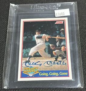 1991 Score Mickey Mantle ON CARD Autograph Auto 1460/2500 Going, Going, Gone MLB