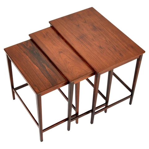 Brazilian Rosewood Nesting Tables Mid-Century Danish Modern 1950s Scandinavian Cover