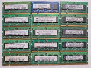 15X GEBRAUCHTE DDR2 SPEICHERMODULE 512MB LAPTOP TEILE - Bild 1 von 1