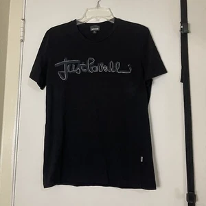 Just Cavalli Men graphic print black crew neck tshirt size Small - Picture 1 of 6