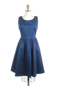 SAMPLE SALE S FROCK SHOP Amazing Blue Stretch Cotton TeaDress w Pockets Modcloth - Picture 1 of 6