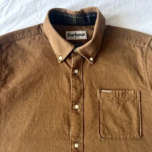 Mens Barbour Corduroy Shirt Size Small (S) in Camel Brown Long Sleeve Collared - Picture 1 of 10