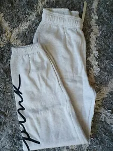 Vs pink campus pant NEW SIZE xsmall heathered silver logo - Picture 1 of 3