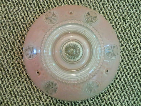 VINTAGE REPLACMENT LIGHT FIXTURE GLASS - PINK - CEILING MOUNT - 3 HOLES Cover