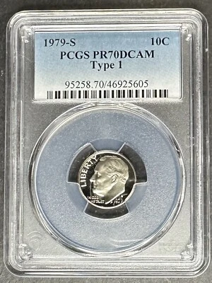 1979-S Type 1 Proof Roosevelt Dime PCGS PR-70 DCAM, Buy 3 Items, Get $5 Off!! - Image 1 of 2