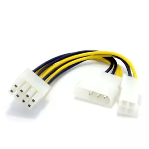 22.5cm 4 Pin ATX Molex & 4 Pin LP4 Female to 8 Pin EPS Male Power Adapter Cable - Picture 1 of 4