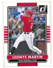 2015 Donruss #170 Leonys Martin Hot Off The Press parallel card Rangers