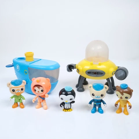 Lot Of 5 2012 Octonauts Gup-D Claw Drill Whale Crane Submarine Peso Captain B Cover