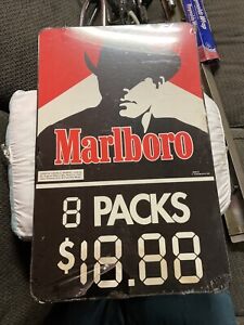 Vintage Tobacco 1992 PHILLIP  MORRIS MARLBORO MAN DOUBLE SIDED SIGN 33x24