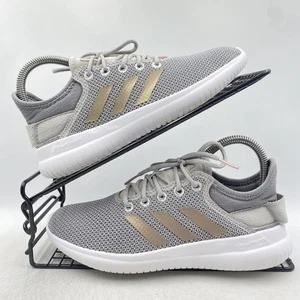 Adidas Cloudfoam QT Flex Grau Gold Turnschuhe Größe UK 4,5 Damen Strick Fitness Laufen - Bild 1 von 8