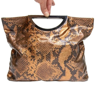 Women's Evening Clutch STYLE & CO Faux Snake Skin Roomy Ladies Handbag - Image 1 of 4