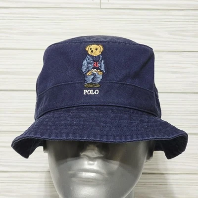 Novo Polo Ralph Lauren Masculino Tamanho G/XL Azul Marinho Polo Urso Chapéu Balde Novo com etiquetas - Imagem 1 de 4