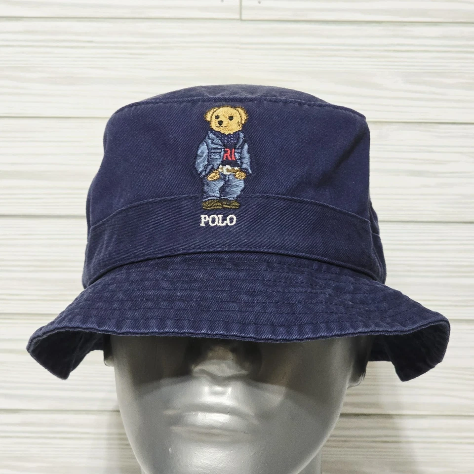 Polo by Ralph Lauren Polo Bear Men’s Twill Navy Bucket Hat Sz L/XL