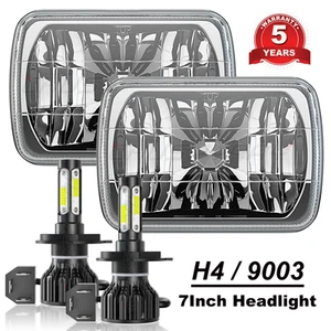 For Chevrolet S10 1982-1990 Pair 7x6" Square LED Headlights Hi/Lo Beam DRL - Bild 1 von 16