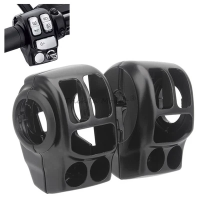 Pair Black Handlebar Control Button Switch Housing For Harley Street Road Glide - Image 1 of 4