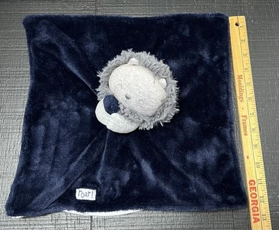 Manta de seguridad Carters Just One You Roar Lion azul marino gris felpa Lovey 15" Foto 1 de 4