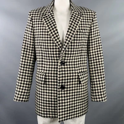 Chaqueta de pata de gallo de lana negra crema AMI by ALEXANDRE MATTIUSSI talla 48 Foto 1 de 4