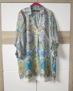 Vestido túnica Zara blusa larga talla M-L estampado paisley - Imagen 1 de 12