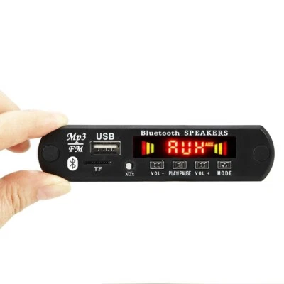 Reproductor de MP3 Placa Decodificadora Bluetooth 5.0 Amplificador 6V-18V Módulo de Altavoz FM para Coche Foto 1 de 4