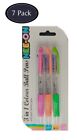 7 Pack  NEE-ON  3 In 1 Colour Ball Pens Soft Comfort Grip Black, Blue & Red