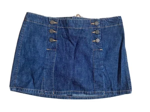 Abercrombie & Fitch Dark Denim button Closure back tie Short Skirt Size 2 EUC - Picture 1 of 4