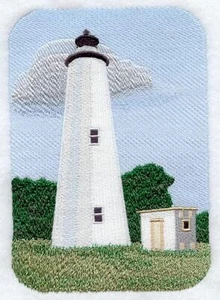 OCRACOKE ISLAND LEUCHTTURM (NORTH CAROLINA) SELTENE HANDTÜCHER BESTICKT VON LAURA - Bild 1 von 1