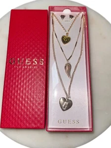 Guess 3 Necklace and Earrings Boxed Jewelry Set Hearts New NIB - Picture 1 of 3