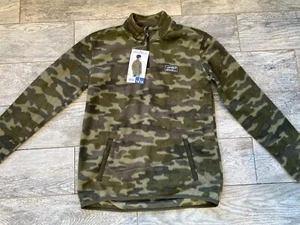 Eddie Bauer Fleece Pullover Sweatshirt Youth Large 14 16 Camo Half Zip Boys NWT - Picture 1 of 8