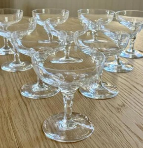 Set 10 Orrefors Crystal Carina Saucer Champagne Sherbet Glasses Ingeborg Lundin - Picture 1 of 4