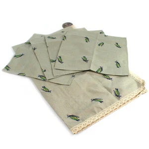 Tablecloth Rectangular Black Ginger Turtle Animal 180x140cm + 4 Cloth Napkins - Picture 1 of 5