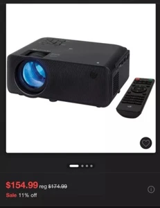 GPX Bluetooth Wireless Mini Projector - No Remote Control - Black - PJ609B  - Picture 1 of 6