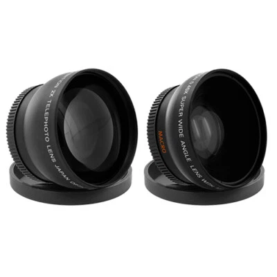 52MM 0.43X Wide Angle & 2.2X Telephoto Lens for Nikon D5100 D5000 D3200 D3100 - Image 1 of 4