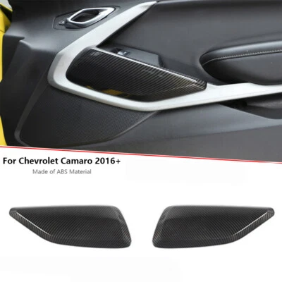 Carbon Fiber Door Panel Decoration Cover Trim Bezels For 2016+ Chevrolet Camaro Foto 1 de 4