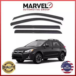 For Subaru XV Crosstrek 2013-2017 Black Window Visor Rain Guard Deflectors - Foto 1 di 3