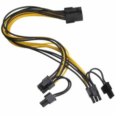 5PCS graphics card extension line 6 pin to Dual 8Pin(6+2Pin) PCI-E Cable 18AWG - Image 1 of 4