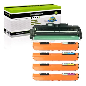 4PK CE310A 126A BCYM Toner Cartridges CE314A Drum Fits For HP LaserJet CP1025nw - Picture 1 of 19